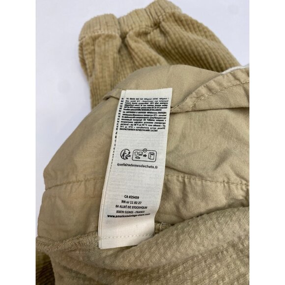 American Vintage Men's Padow Corduroy Jogger Pant Medium Elastic Waist Cotton - Picture 5 of 6